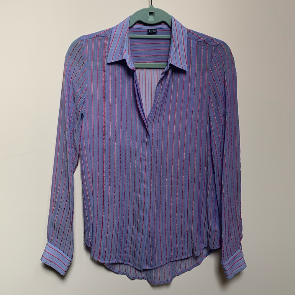 Theory Silk Chiffon Blouse - Petite Small